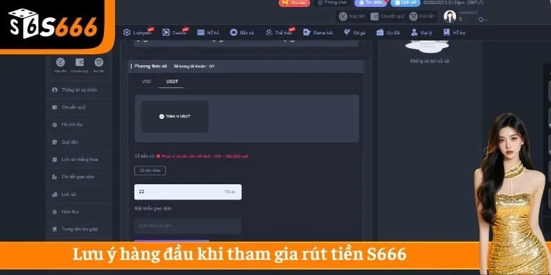 Lưu ý hàng đầu khi tham gia rút tiền S666